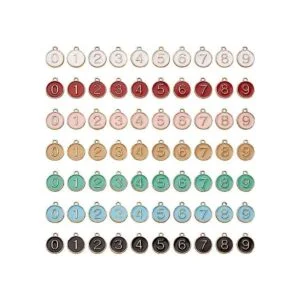 FASHEWELRY 70pcs aleación esmalte número encantos 7_1