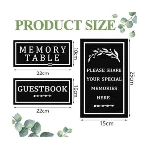 Cartel de madera para mesa funeraria de 3 piezas de madera_2