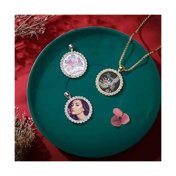9 piezas de sublimación en blanco collar con bisel de_4