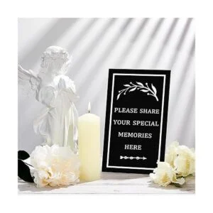 Cartel de madera para mesa funeraria de 3 piezas de madera_5