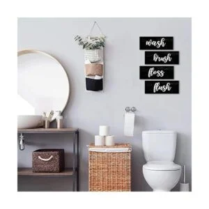 Decoración de pared de baño cepillo de lavado letrero de_3