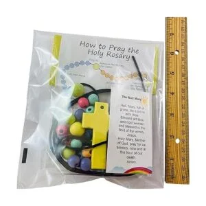 Rosario Kit de manualidades para niños con tarjeta santa_2