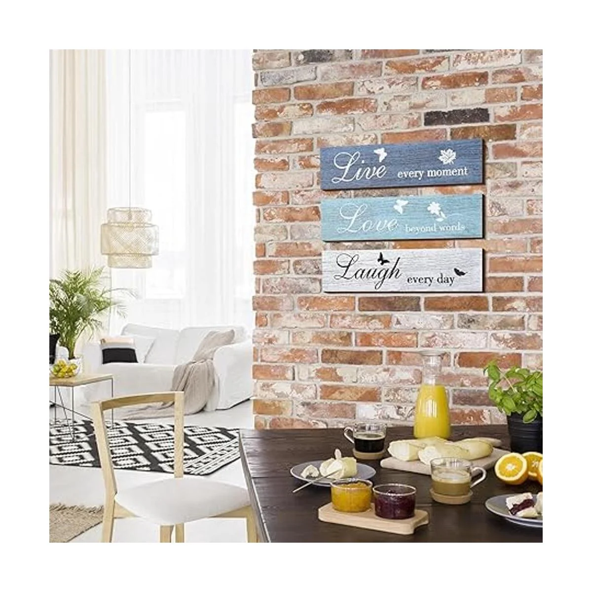 Letrero de madera rústica de 3 piezas para decoración de_7