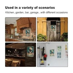 Cartel de metal vintage de galletas de gatito con texto en_7