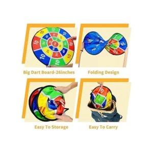 Tablero de dardos de 26.0 in para niños 12 bolas_4