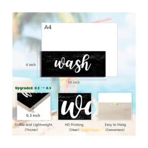 Decoración de pared de baño cepillo de lavado letrero de_2