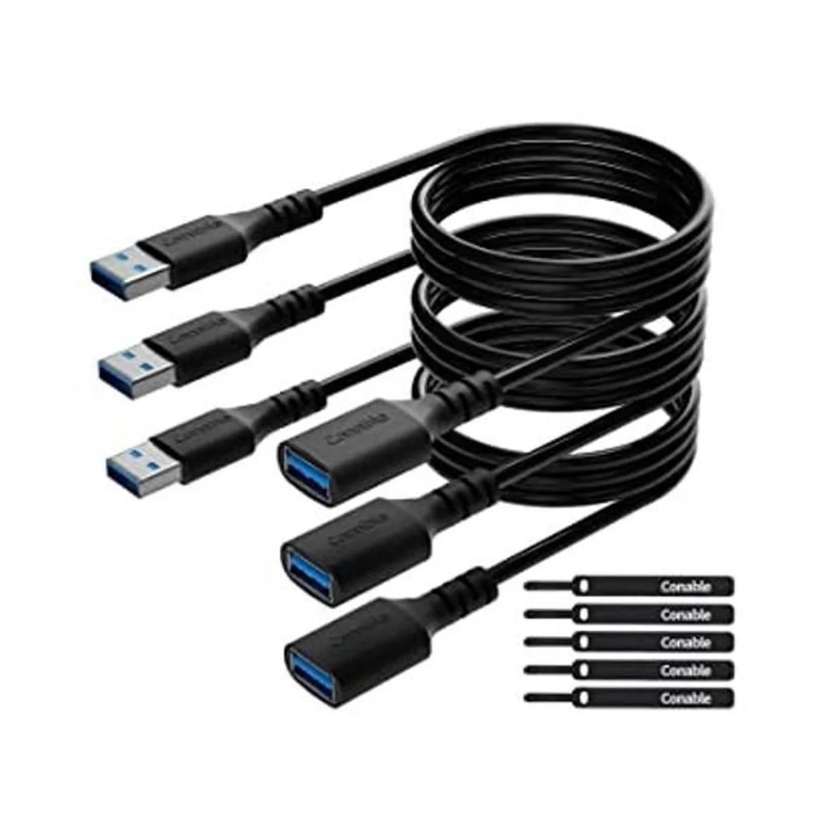 Cable de extensión USB 3.0 de 4 pies paquete de 3 tipo A_1