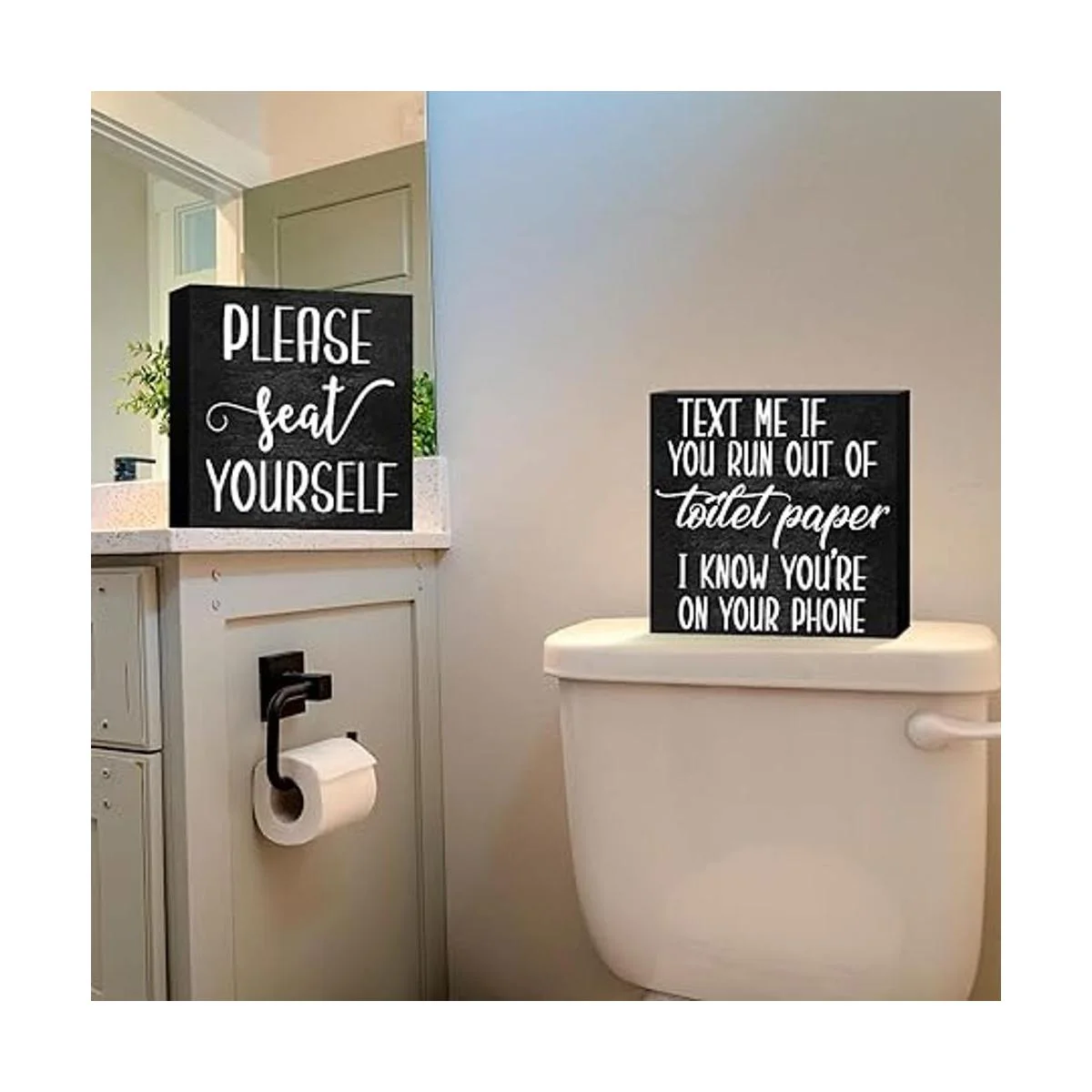 2 letreros divertidos de baño de casa de campo letrero de_4