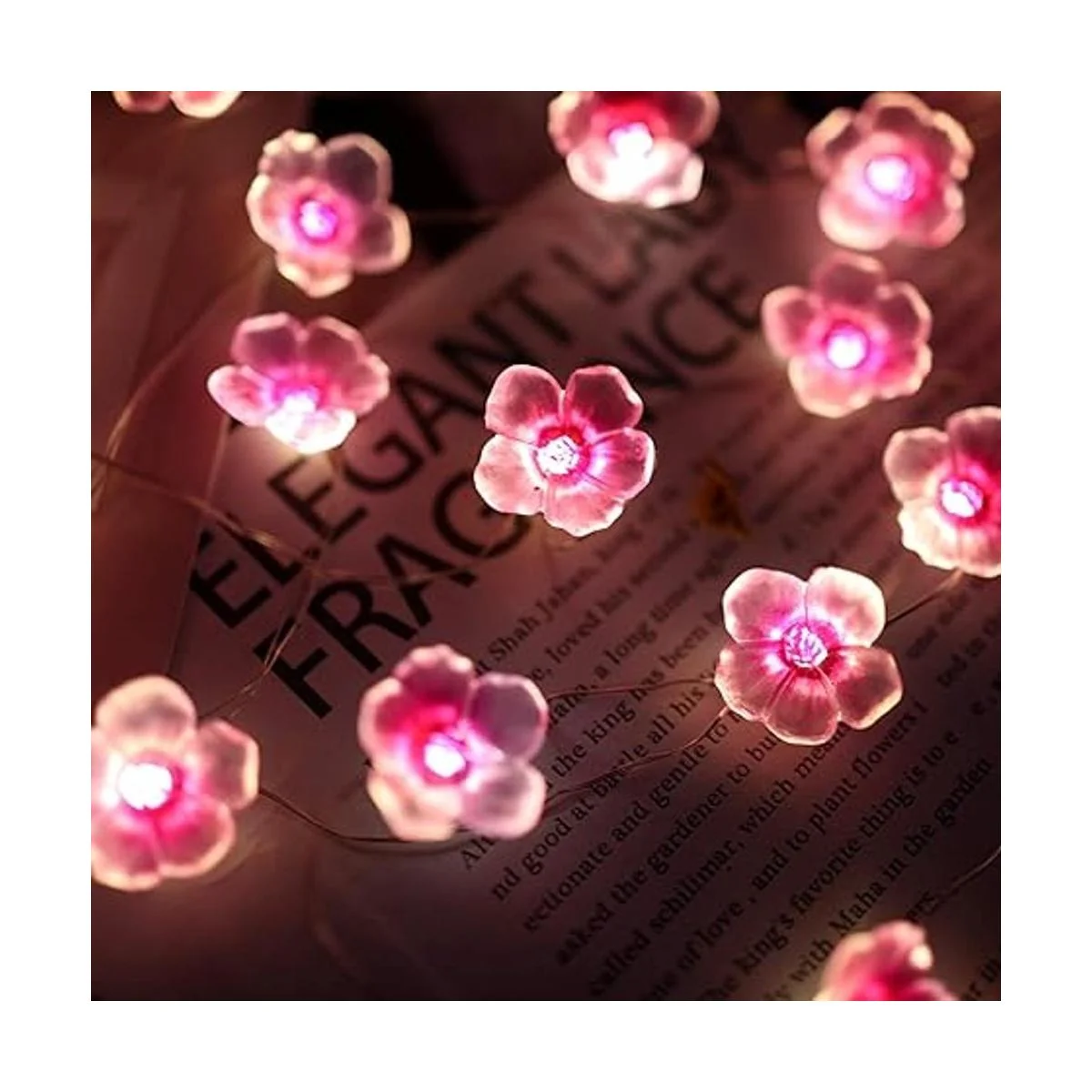 Guirnalda de luces de hada de flor de cerezo Sakura con_4