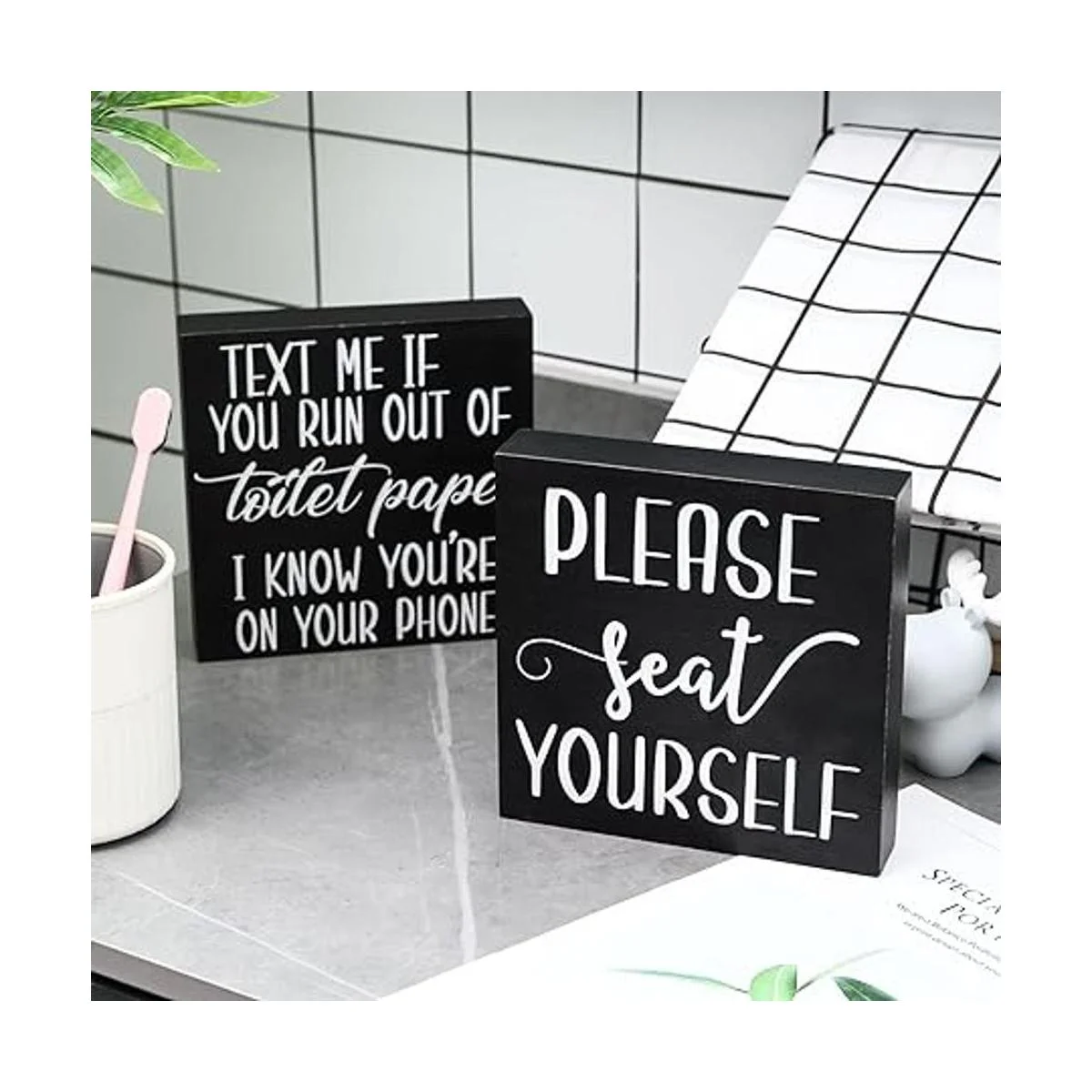 2 letreros divertidos de baño de casa de campo letrero de_2