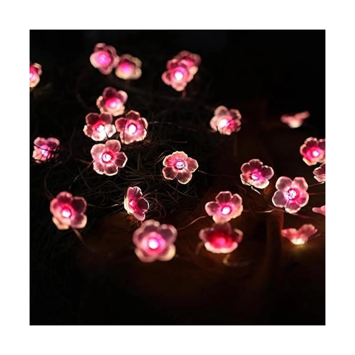 Guirnalda de luces de hada de flor de cerezo Sakura con_7