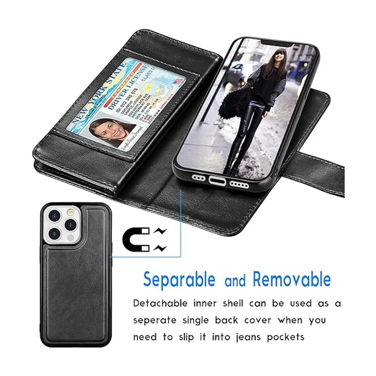 Tekcoo Funda tipo cartera compatible con iPhone 13 6.1_4
