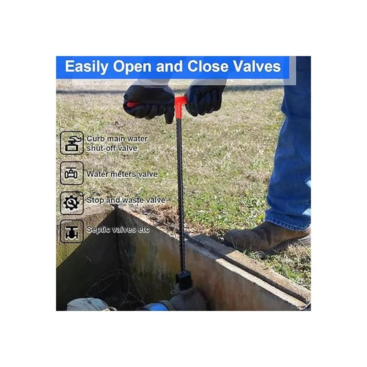 Eapele Llave para medidor de agua de 16 pulgadas mango en_5