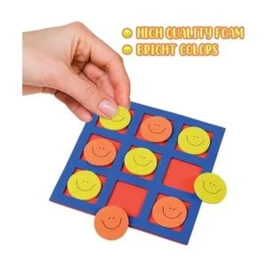 Gamie Foam Smile Face TicTacToe Mini juegos de mesa para_4