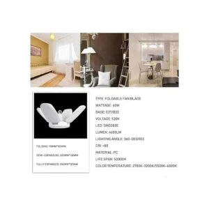 FOROUREYES El nuevo ventilador plegable de 60 W blanco_4