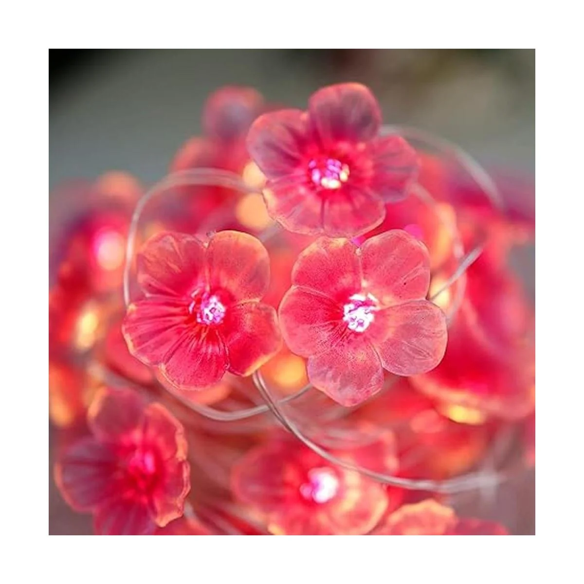 Guirnalda de luces de hada de flor de cerezo Sakura con_6