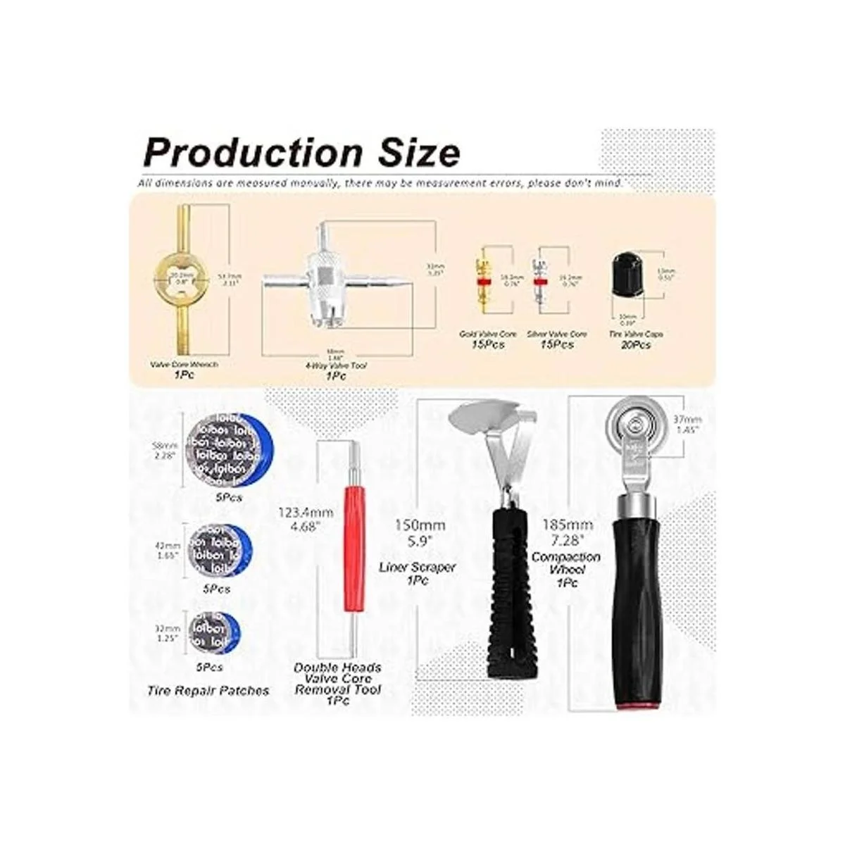 Wokape Kit de parches de neumáticos resistente incluye_2