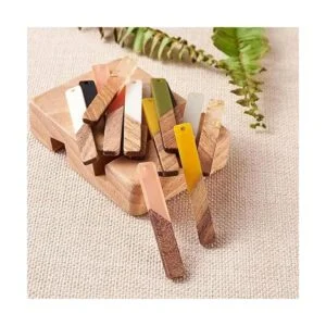 Beadthoven Dijes de resina de madera natural para_5