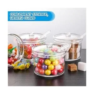 Azucarero de acrílico transparente con tapa cuchara de_6