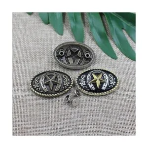 Mingchen Metal Craft Stars Floret Badge decorativo hebilla_6