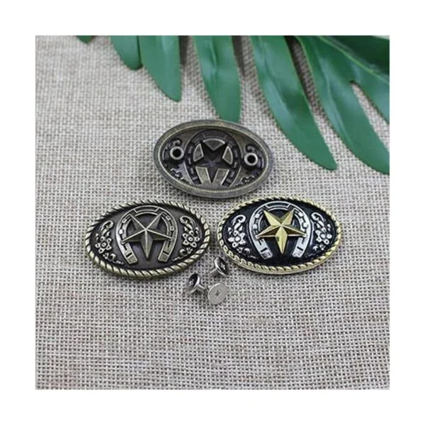 Mingchen Metal Craft Stars Floret Badge decorativo hebilla_6