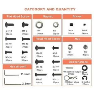 HOPLEX Kit de tornillos RC de 522 piezas juego de caja de_2