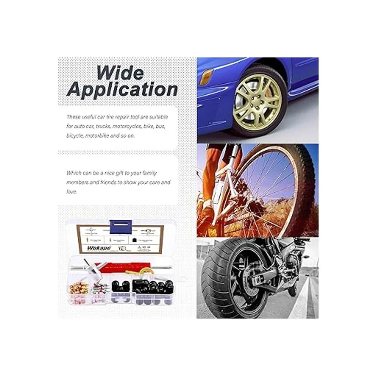 Wokape Kit de parches de neumáticos resistente incluye_7