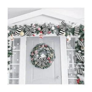 20 yardas 2 rollos de cinta de rayas blancas y negras de_7