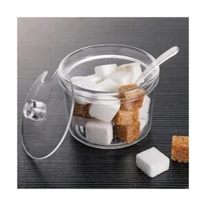 Azucarero de acrílico transparente con tapa cuchara de_2