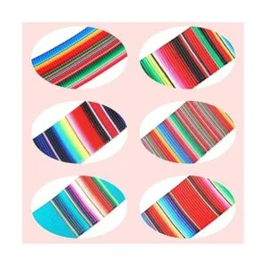 6 rollos de cintas de fiesta mexicanas con rayas de arco_7