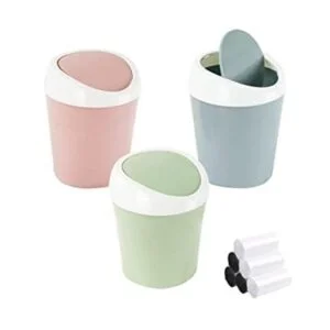 SITAKE 3 cubos de basura de plástico mini con 6 rollos de_1