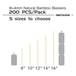 Brochetas de bambú naturales de 12 pulgadas 200 piezas_2