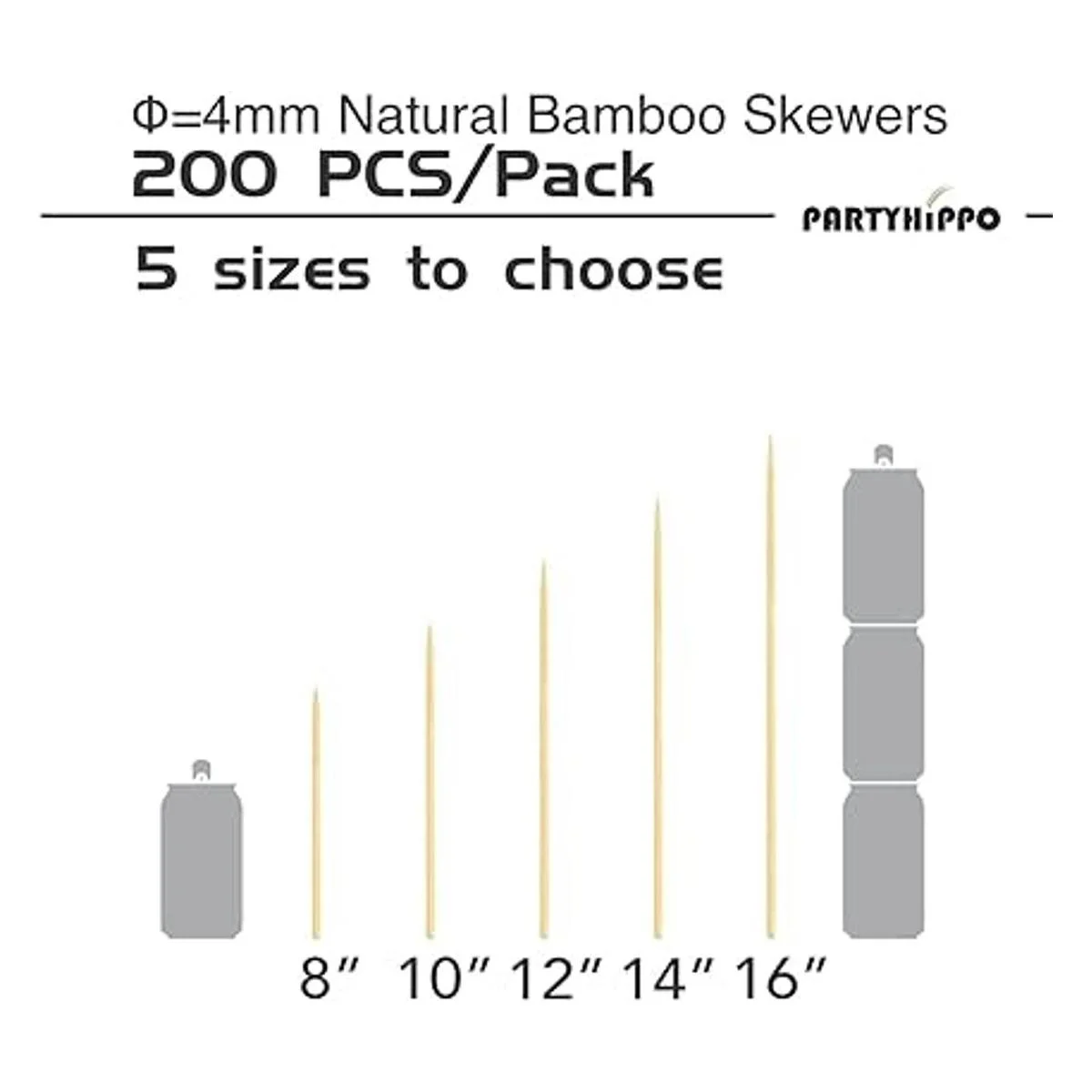 Brochetas de bambú naturales de 12 pulgadas 200 piezas_2