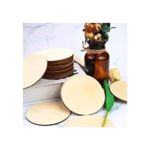 SKPPC 80 piezas de círculos de madera sin terminar de 4_5