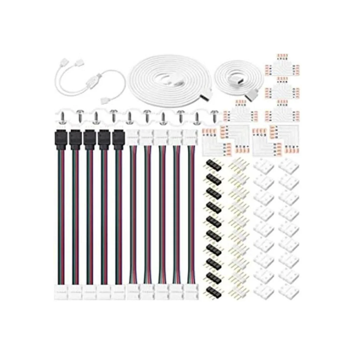 5050 Kit de conector de tira LED RGB de 4 pines que_1