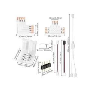 5050 Kit de conector de tira LED RGB de 4 pines que_4