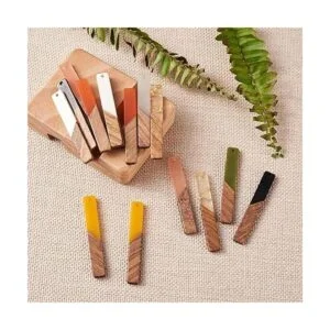 Beadthoven Dijes de resina de madera natural para_6