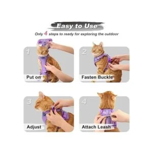 Supet Juego de arnés y correa para gatos pequeños a_6