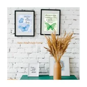 Arte de pared con frase inspiradora en acuarela mariposas_7