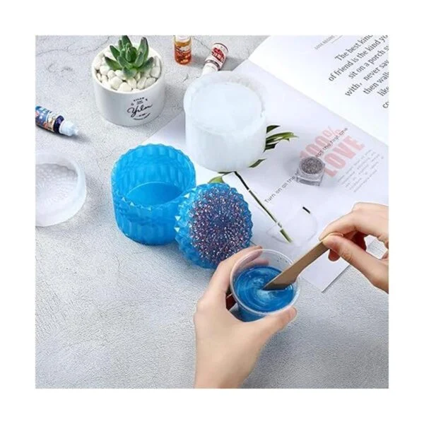 Caja de 4 piezas de resina molde caja de joyería molde con_4