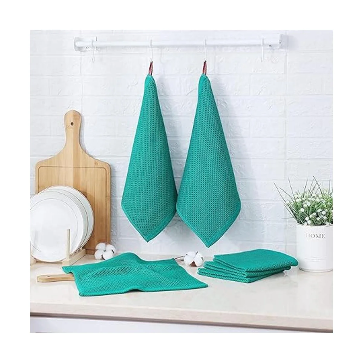 Paños de cocina 100 de tejido gofre paquete de 6_6