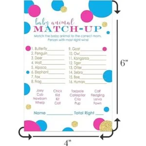 Paquete de 25 tarjetas de juego a juego de animales de_7