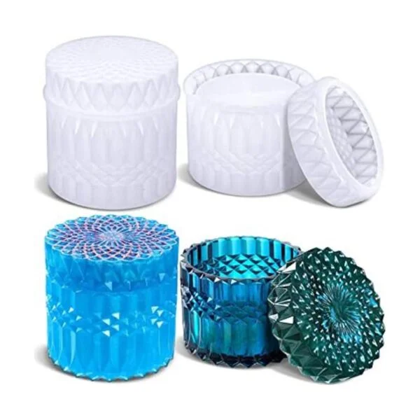 Caja de 4 piezas de resina molde caja de joyería molde con_1