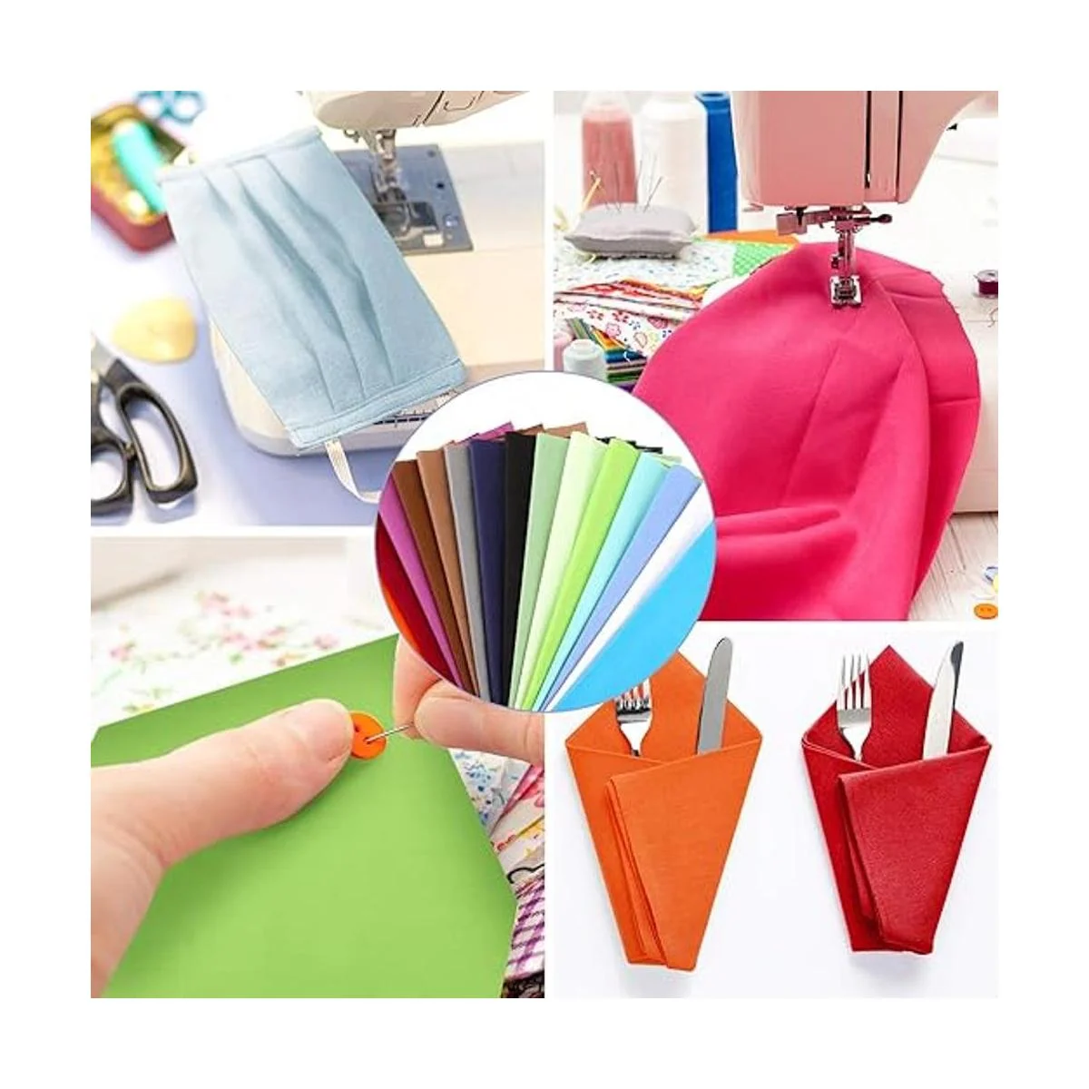 Macarrie Paquete de 40 piezas de tela de color sólido de_6