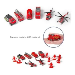 Juego de 14 unidades de vehículos de camiones de bomberos_6