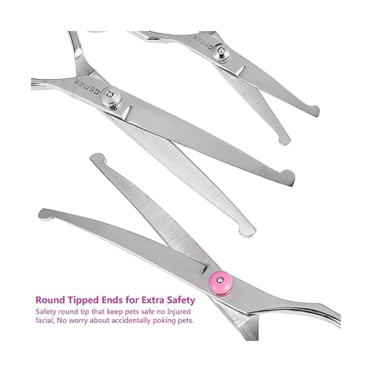 GEMEK Juego de 4 tijeras de aseo profesional de acero_5