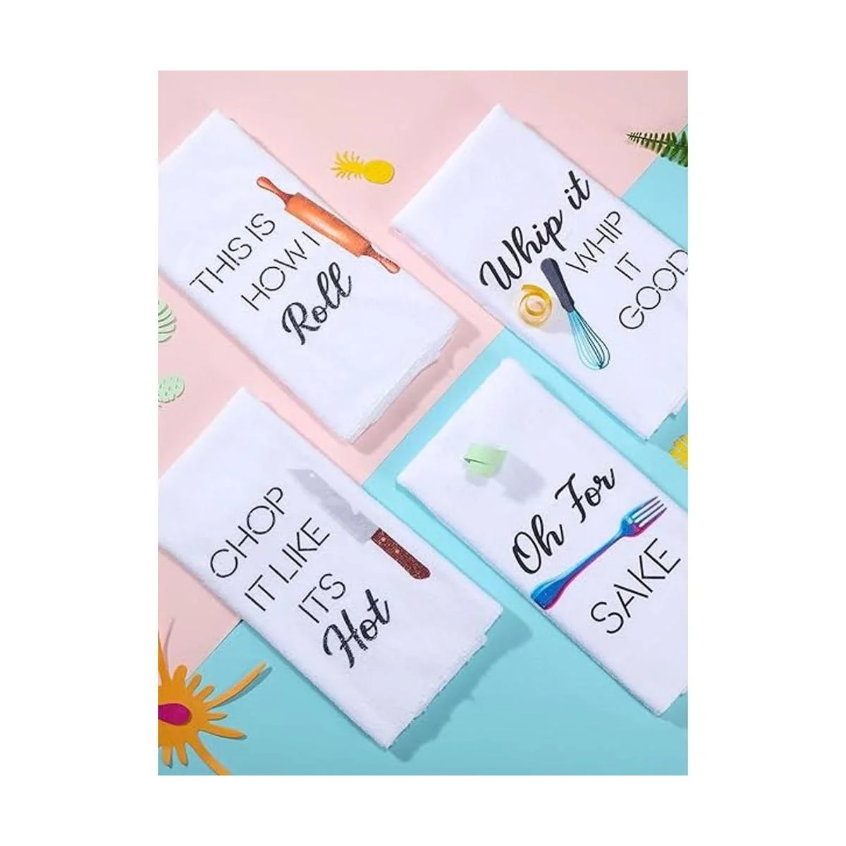 4 piezas divertidas toallas de cocina con dicho divertido_6