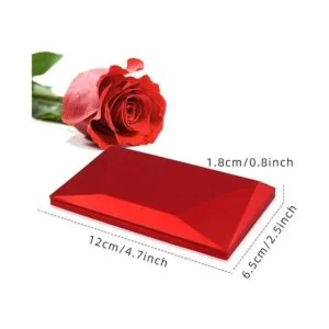 iSuperb Caja de anillo de rosa creativa de terciopelo rosa_6