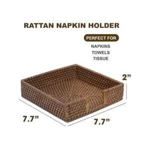 Servilletero de ratán cuadrado para almuerzo 7.5 x 7.5 x_2