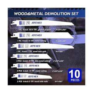JEFE HEX Juego de 10 hojas de sierra alternativas de 6 a 9_2